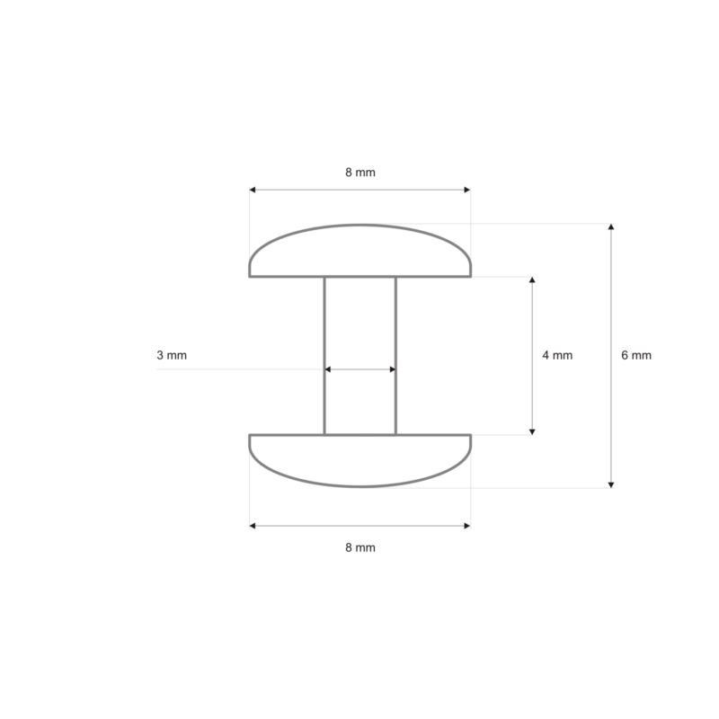 Nit kaletniczy dwustronny lux  8/3/6 mm nikiel