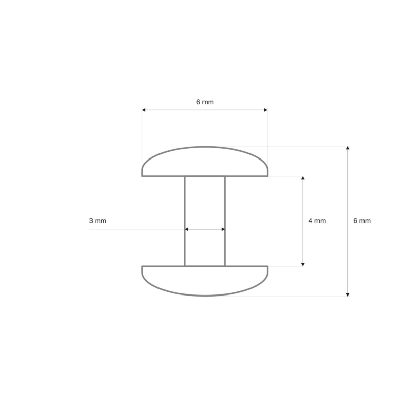 NIETE  ZWEISEITIG  LUX  6/3/6 MM SCHWARZMATT 1000 ST.