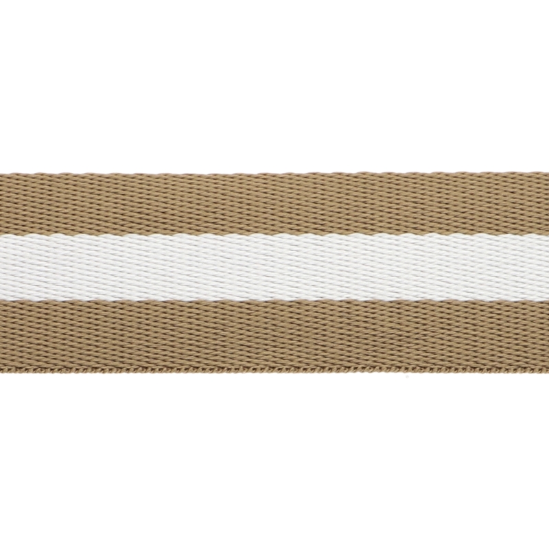 POLYCOTTON TRAGBAND  1,40 (+/- 0,05) MM (31) BEIGE UND WEISS 50 YD