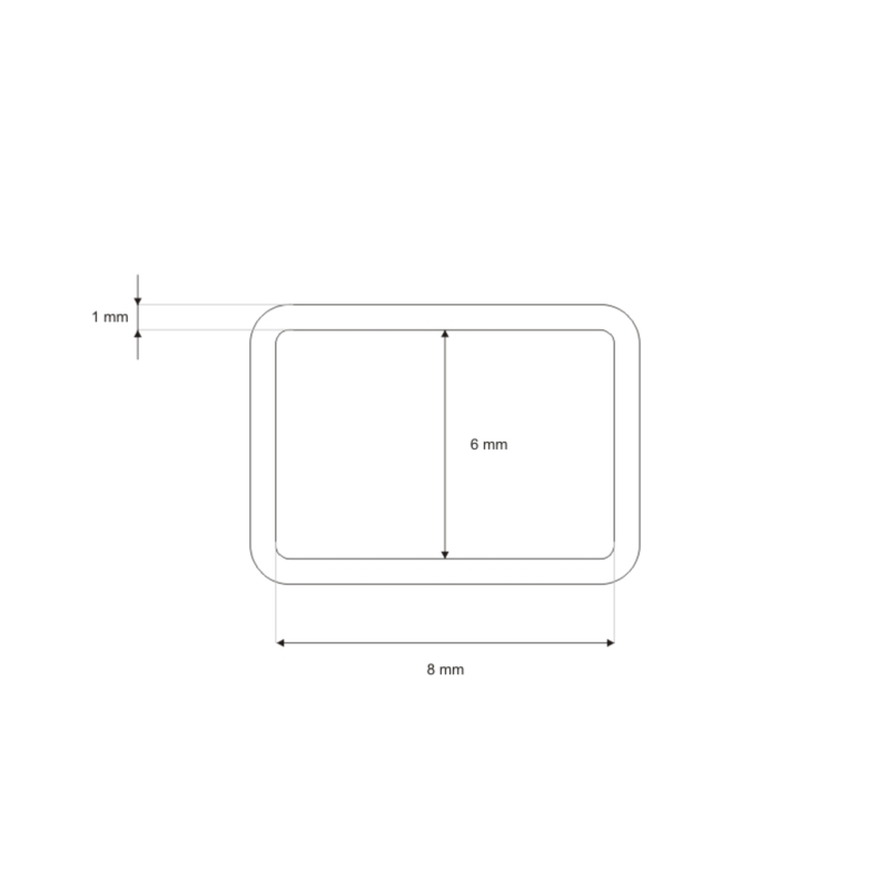 RAHMEN AUS METALL 8/6/1,5 MM NICKEL DRAHT 1000   ST.