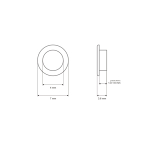 Oczko metalowe z podkładką  4/7/3,6 mm nikiel