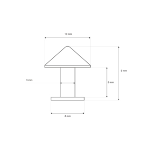 Nit kaletniczy ozdobny stożek 10/8/9 mm nikiel