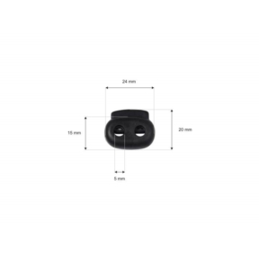 Stoper plastikowy podwójny 4/5 mm (305-3283) czarny