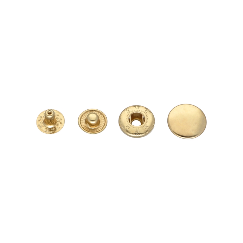 Metal snap fastener alfa 15 mm light gold 720 pcs