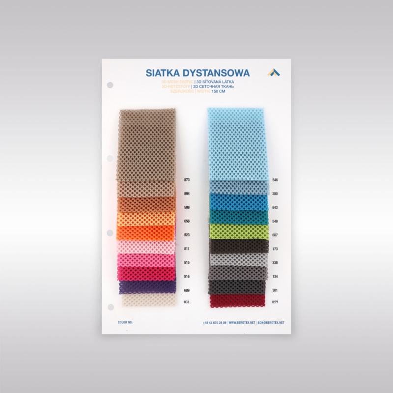 Color catalog of mesh fabric