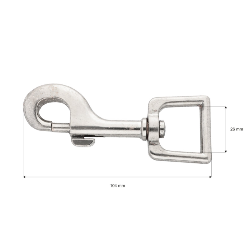 METAL SNAP HOOK 26 MM  BENJAMIN NICKEL 1 PCS - SECOND    TYPE