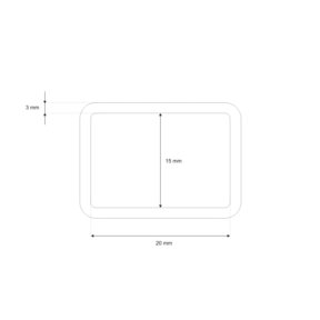 Ramka metalowa 20/15/3 mm nikiel drut