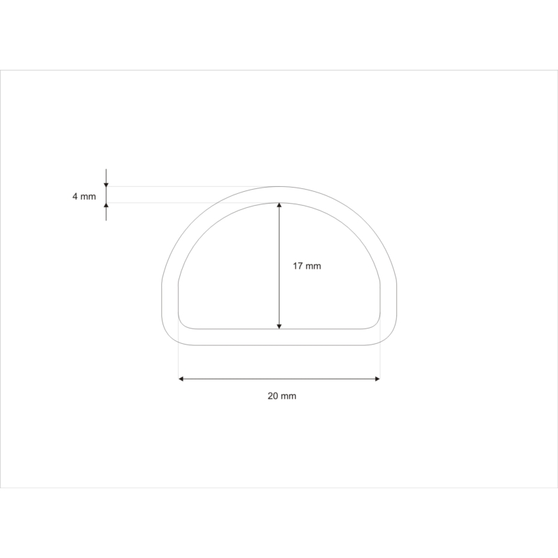 METAL D-RING 20/17/4 MM NICKEL CAST 100 PCS