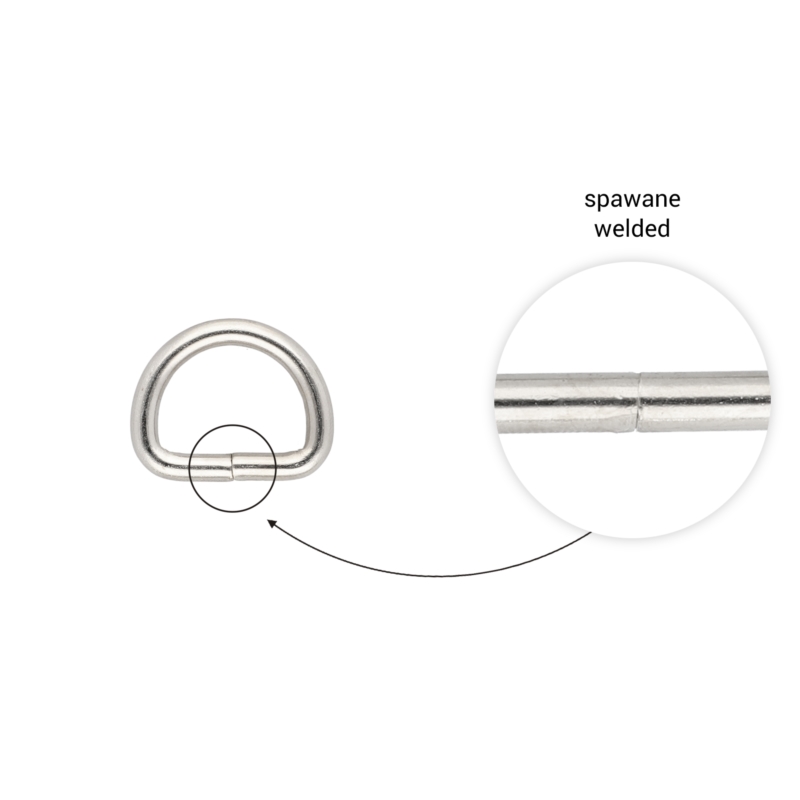 METAL D-RING 20/15/4 MM NICKEL WELDED 100 PCS