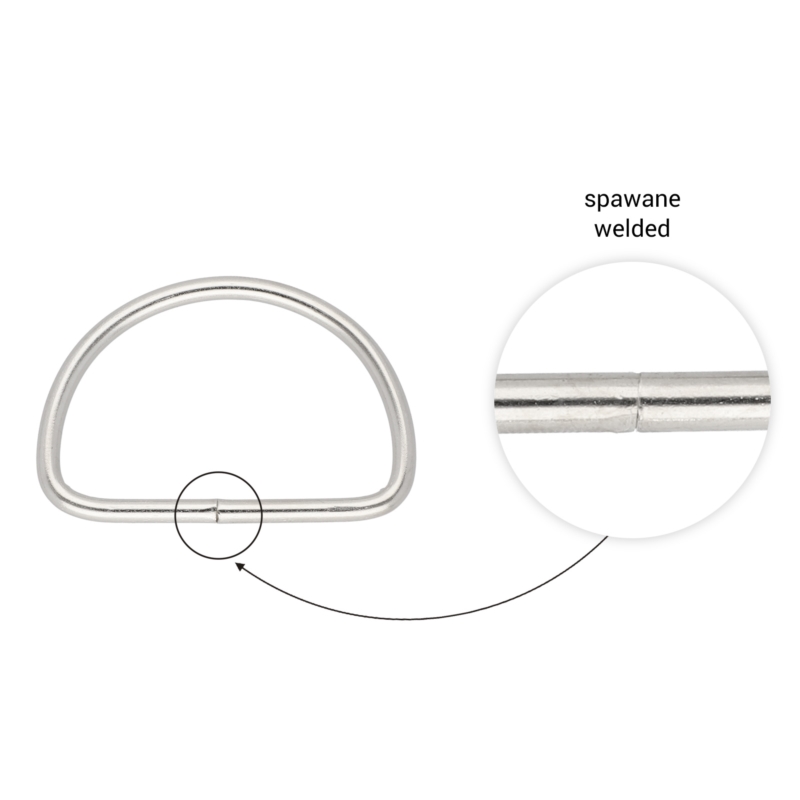 METAL D-RING 40/25/3 MM NICKEL WELDED 100 PCS