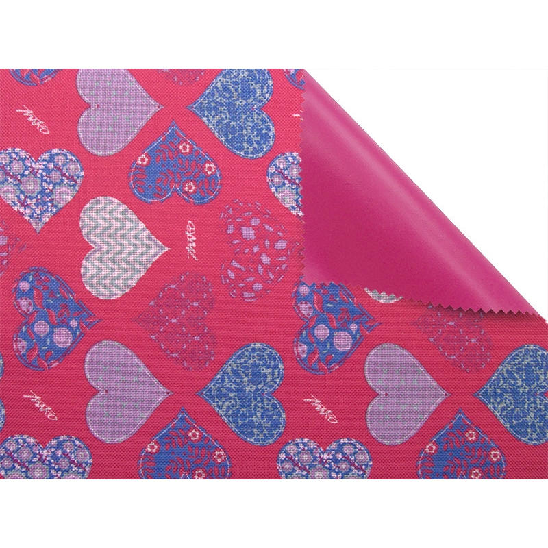 Polyester fabric premium 600d*300d waterproof pvc-f covered hearts 4 150 cm