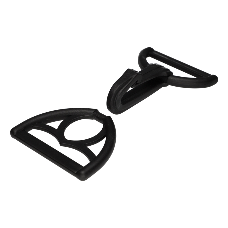 Plastic snap hook + triangle 40 mm oskar black 500 pcs