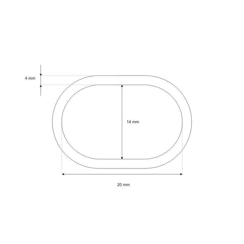 Kółko metalowe 20/14/4 mm (owal) czarny mat drut