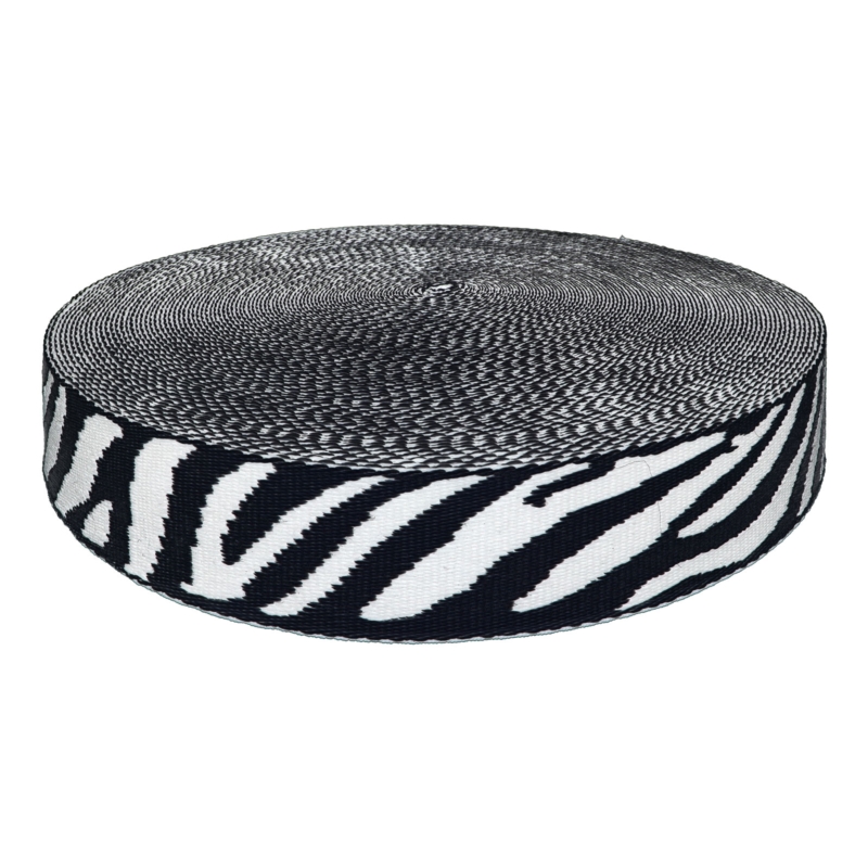 Polycotton tragband 38 mm/1,65 mm (+/- 5%) zebra 50 yd