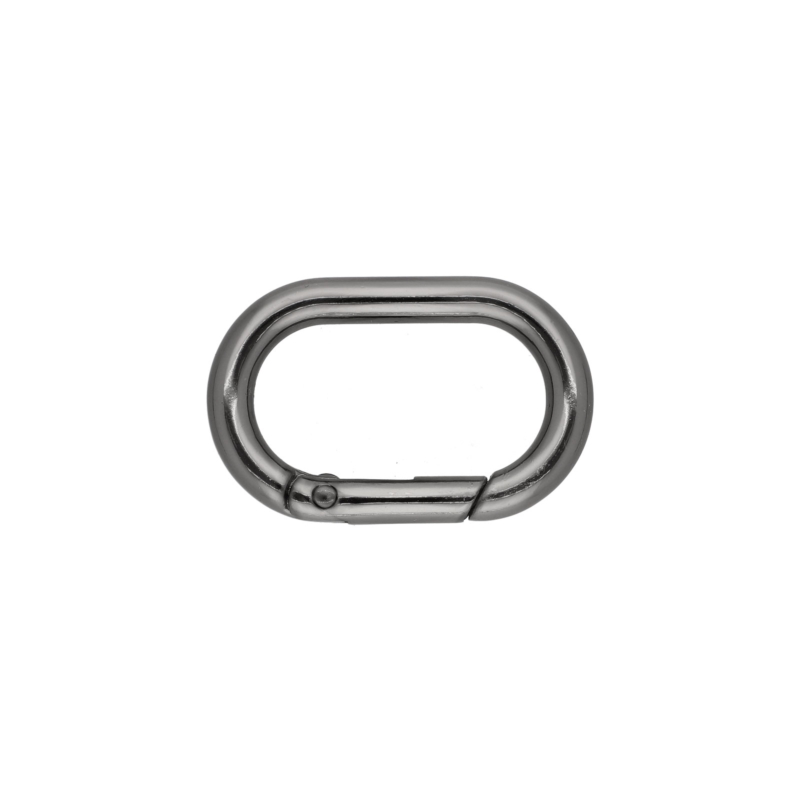 METAL   RING (OVAL) 28,5/15/4,7 MM CARABINER BLACK NICKEL   WIRE