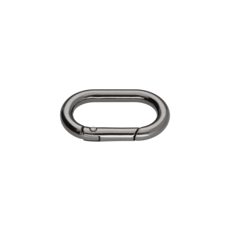 METAL   RING (OVAL) 28,5/15/4,7 MM CARABINER BLACK NICKEL   WIRE