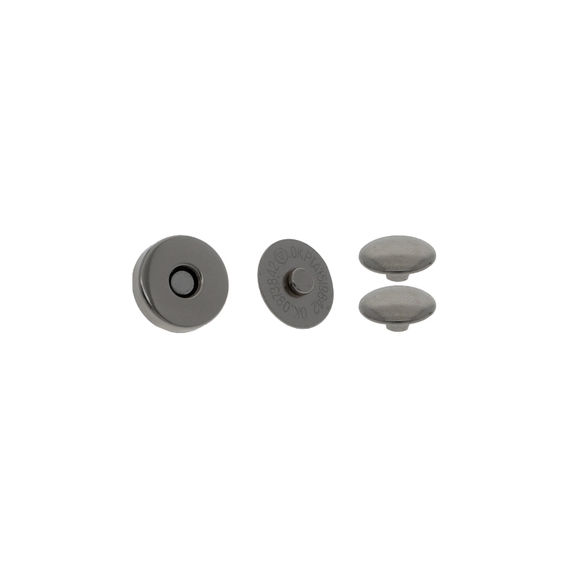 Magnetic  button round with double snap fastener 14/14 mm black nickel 200    pcs