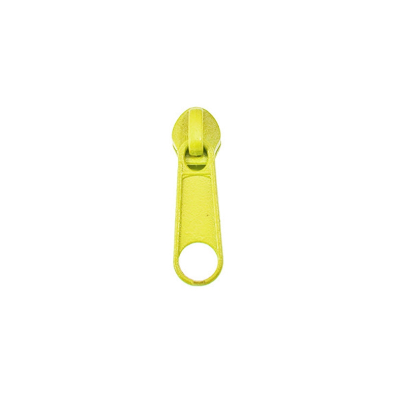 SLIDER FOR NYLON ZIPPER TAPES 5 NON LOCK YELLOW 100/500 PCS