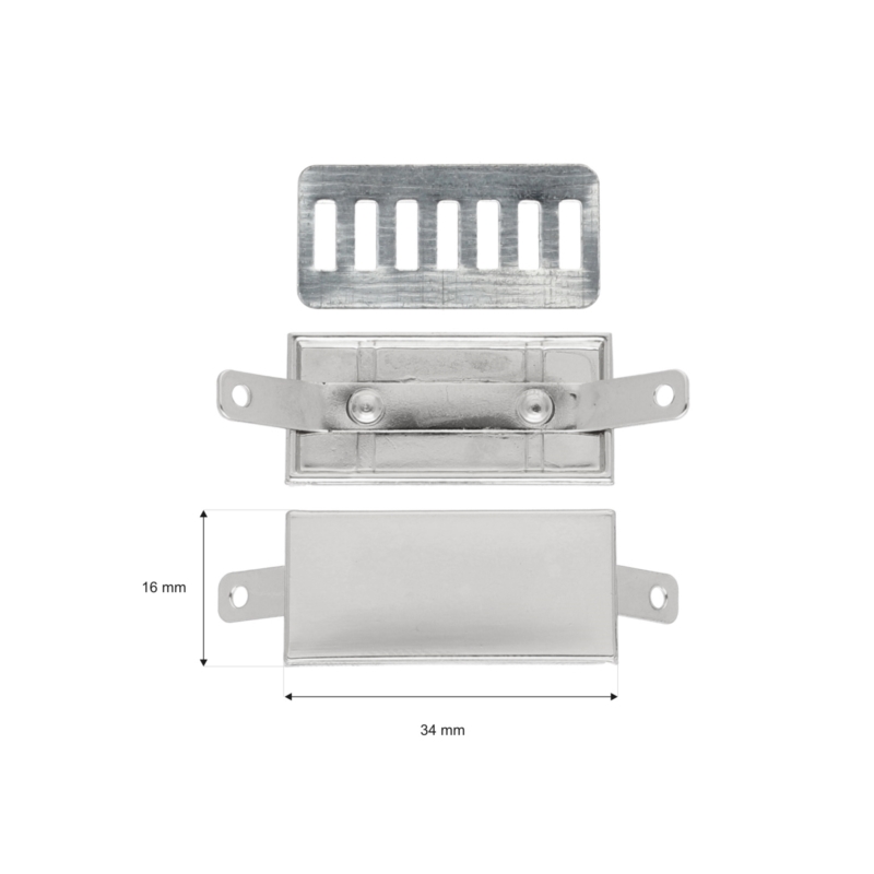 LOGO PLATE 34/16 MM NICKEL 100  PCS