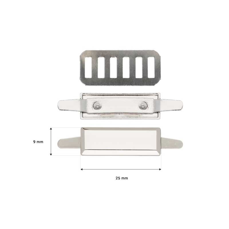 LOGO PLATE 25/9 MM NICKEL 100  PCS