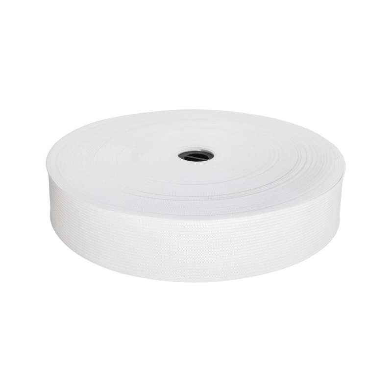 Knitted elastic tape 35 mm (501) white polyester 25 mb