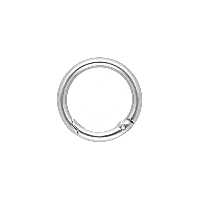 METAL    RING 25/4 MM CARABINER  NICKEL WIRE