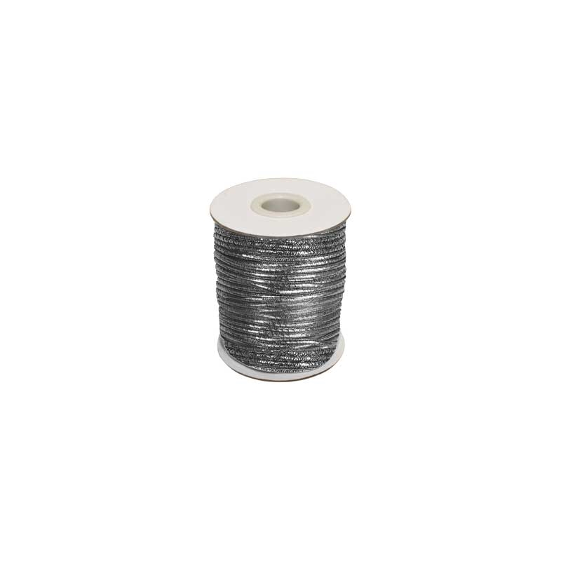 Gummikordel 1,5 mm silber polyester 50 lm