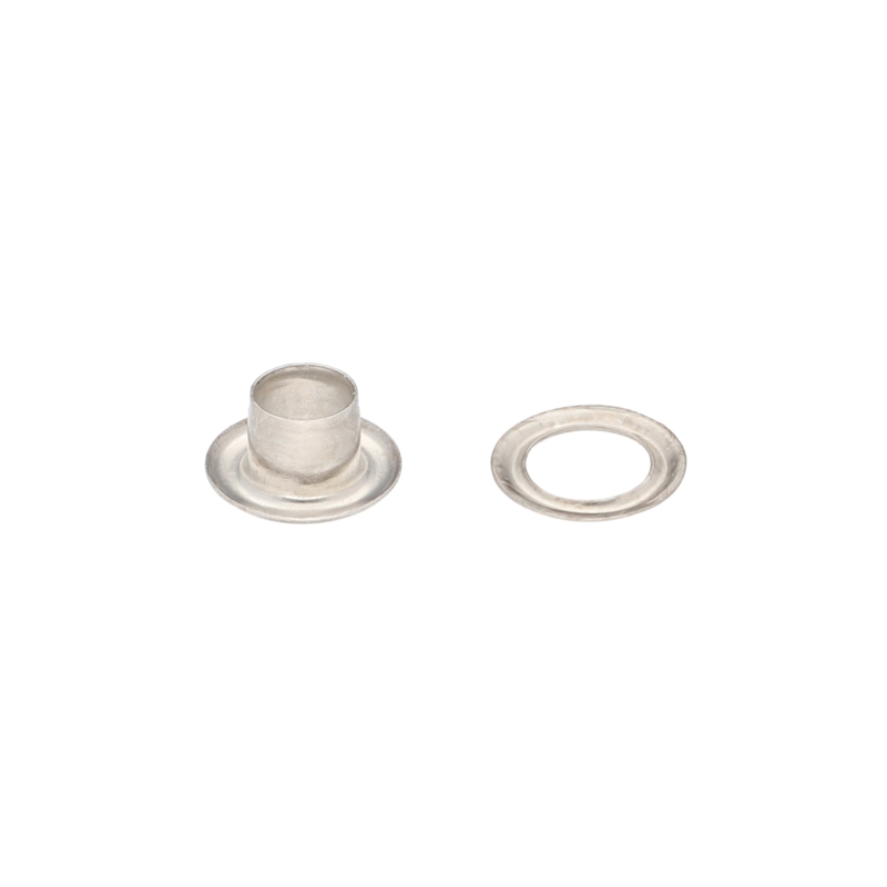 STAINLESS  METAL   EYELET WITH GROMMET 6/11/6 MM NICKEL