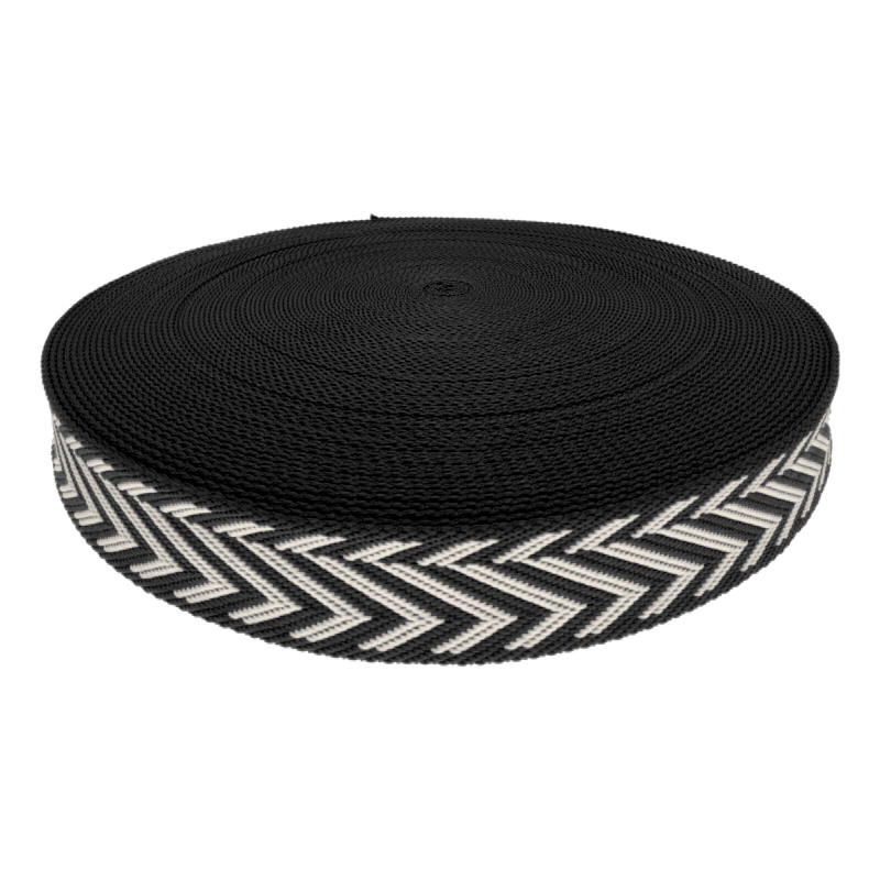 Polycotton webbing 38  mm/2,3 mm (+/-5%)  jodła black 50  yd