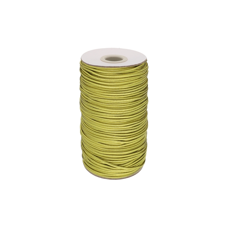 Elastic cord 2 mm light gold polyester 100 mb