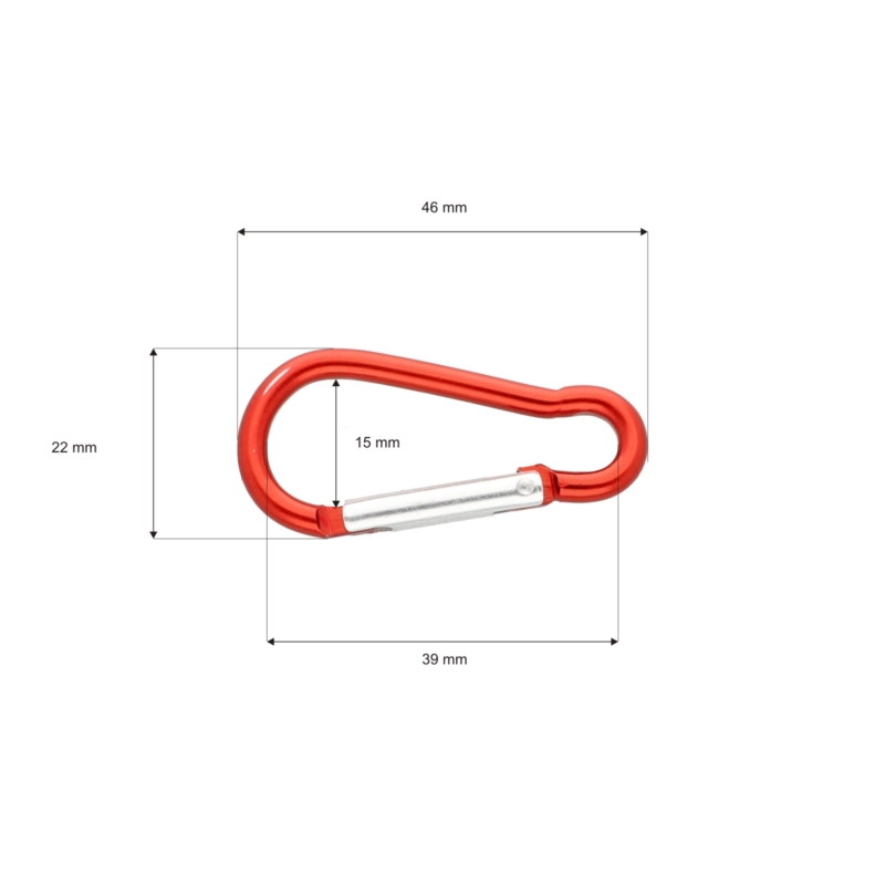 CARABINER  SNAP HOOK 40  MM  2093-0101 RED