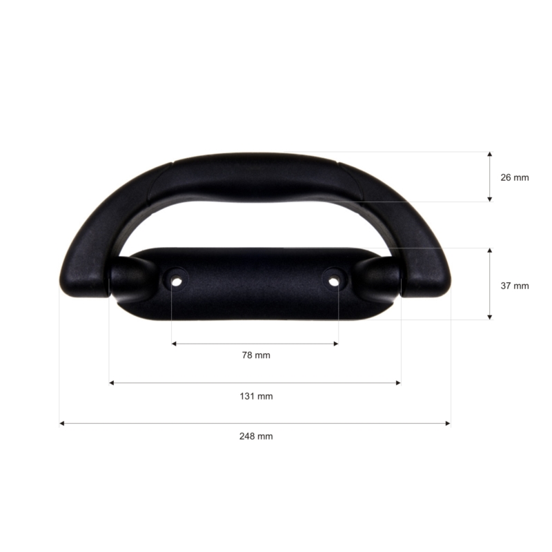 Plastic handle 26/180 mm black 1 pcs