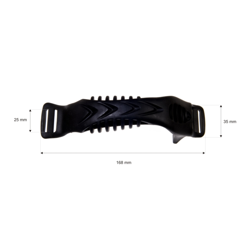 Plastic handle 25/168 mm black 1 pcs