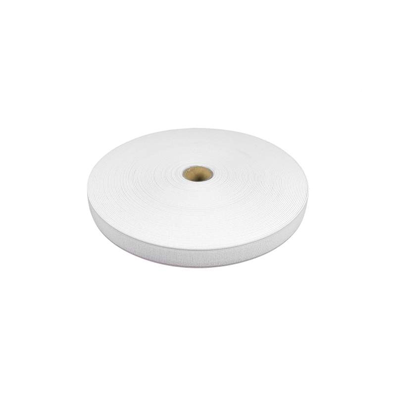 WOVEN ELASTIC TAPE 20  MM  (501)&nbspWHITE POLYESTER PL 25 MB