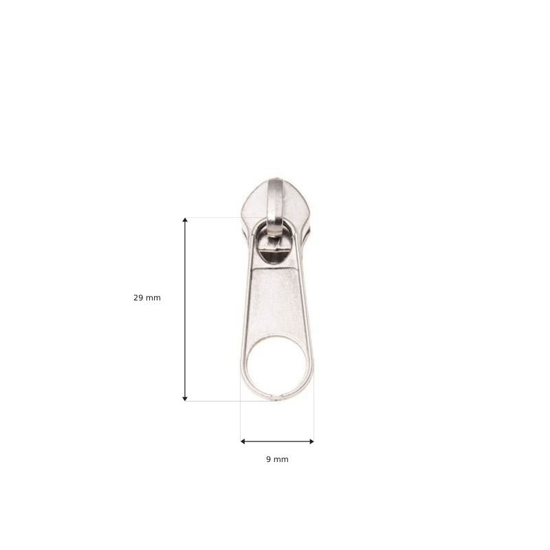 SCHIEBER FÜR  SPIRALREIßVERSCHLUSSBAND 5 NON LOCK NICKEL 2,6 G 500 ST.