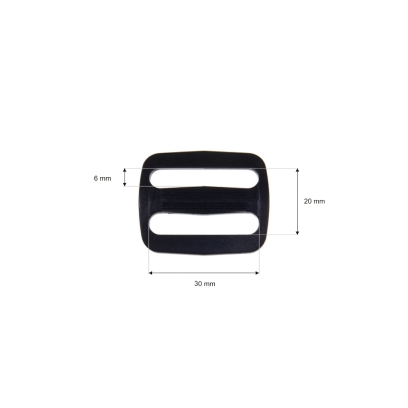 Plastic slide buckle 30/20 mm edmund black 100  pcs