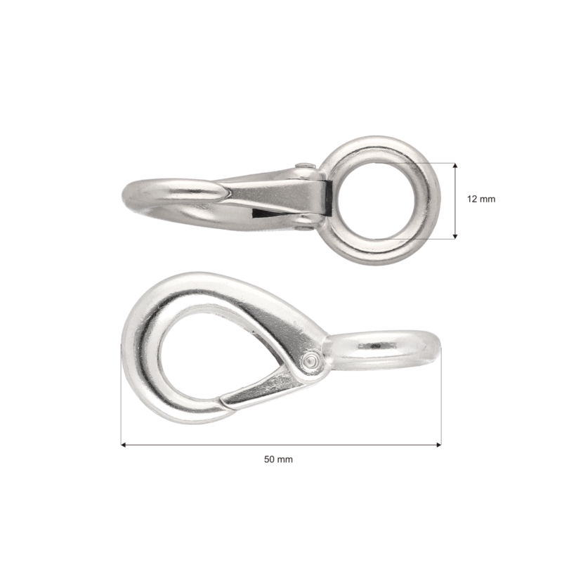 KARABINERHAKEN 12 MM NICKEL 100  ST.