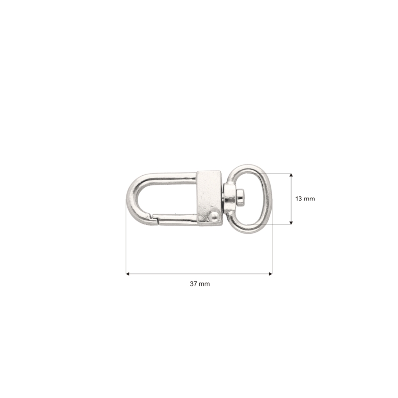 METAL SNAP HOOK 13 MM   MILAN NICKEL 100   PCS