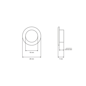 Oczko metalowe z podkładką 16/28/6 mm nikiel