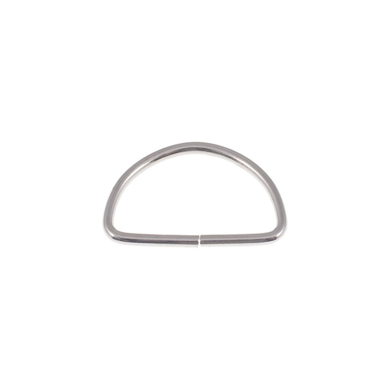 METAL D-RING 40/25/3 MM NICKEL WIRE 100 PCS