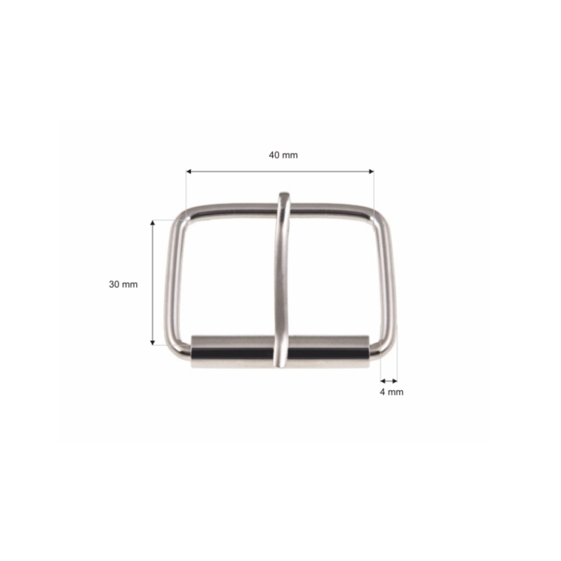 SATTLERSCHNALLE AUS METALL MIT EINEM HAKEN 40/30/4 MM NICKEL DRAHT 100 ST.