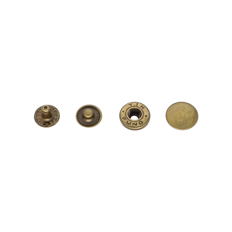 Metal snap fastener alfa 12,5 mm old gold 720 pcs