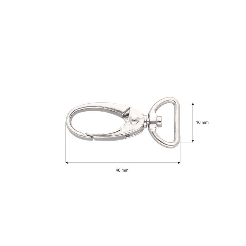 KARABINERHAKEN   0037 16 MM NICKELGLANZ 50  ST.