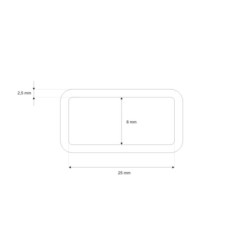 METAL FRAME 25/8/2,5 MM NICKEL WIRE 100   PCS