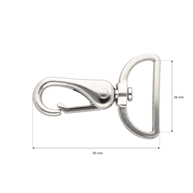 METAL SNAP HOOK RF-175 38 MM ERYK NICKEL 1    PCS