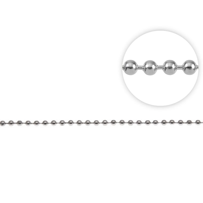 Metal chain ball 2,5 mm nickel