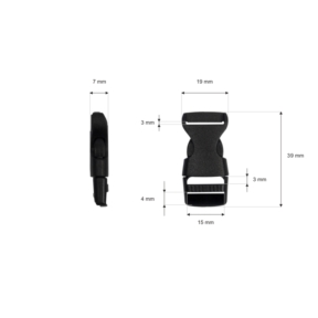 Klamra plastikowa 15x39 mm Halszka czarna