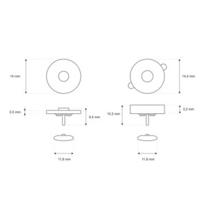 Zapięcie magnetyczne z podwójną napą 14/14 mm nikiel