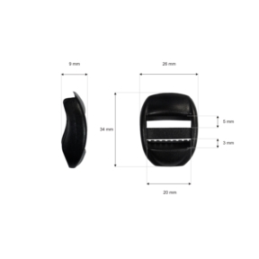 Regulator zaciskowy plastikowy 20x34 mm Zoja czarny