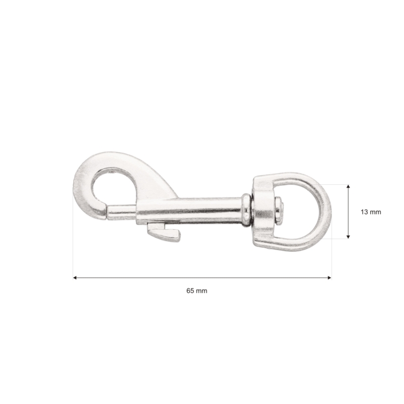 METAL SNAP HOOK 13 MM MILO  NICKEL 1 PCS